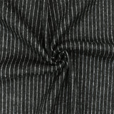 1 Yard Soft Black White Stripe Stretch Wool Brushed Double Knit Fabric 51 Inches