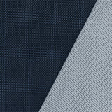 1 Yard Dusty Blue Black Plaid Stretch Polyester Mesh Knit Fabric Wide Athletic Grade 62 Inches