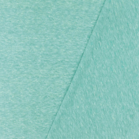 1 Yard Clean Teal White Slub Texture Stretch Polyester Jersey Knit Fabric for Apparel Blouses Dresses 59 Inches Width