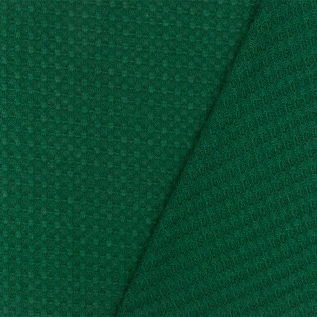 1 Yard Kelly Green Solid Stretch Polyester Thermal Waffle Knit Fabric for Activewear Dresses Blouses 64 Inches Width