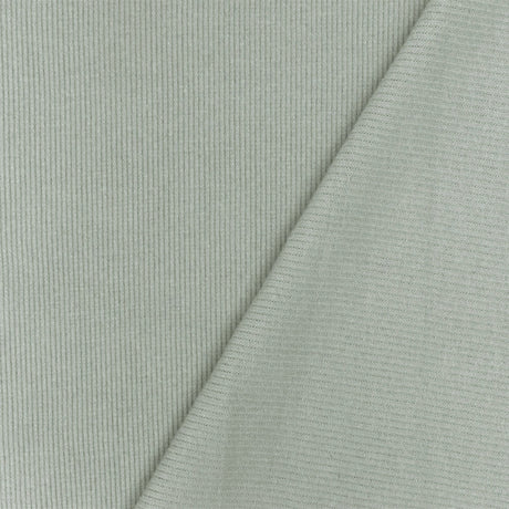 1 Yard Cloud Gray Solid Stretch Cotton 2X2 Rib Knit Fabric for Activewear Jackets Dresses 54 Inches Width