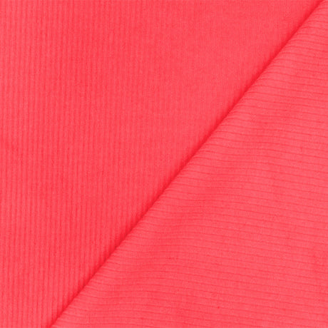 1 Yard Neon Pink Solid Stretch Polyester 4X2 Rib Knit Fabric for Activewear Dresses Jackets 53 Inches Width