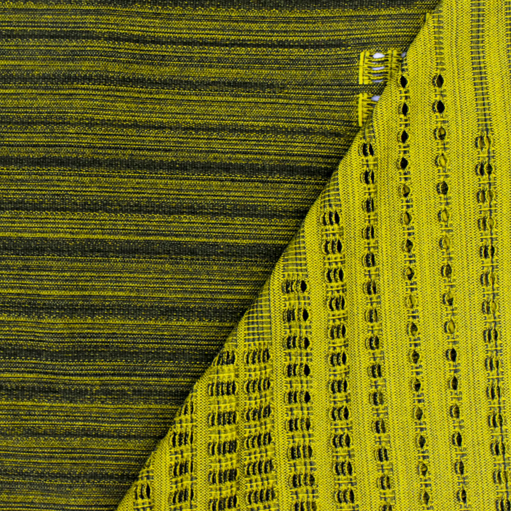 1 Yard Yellow Black Border Jacquard Stretch Knit Yoga Fabric Four Way 53 Inch Width