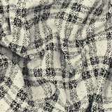 1 Yard Black and White Plaid Jacquard Stretch Nylon Spandex Fabric for Sportswear and Fashion Projects 47 Inches Width