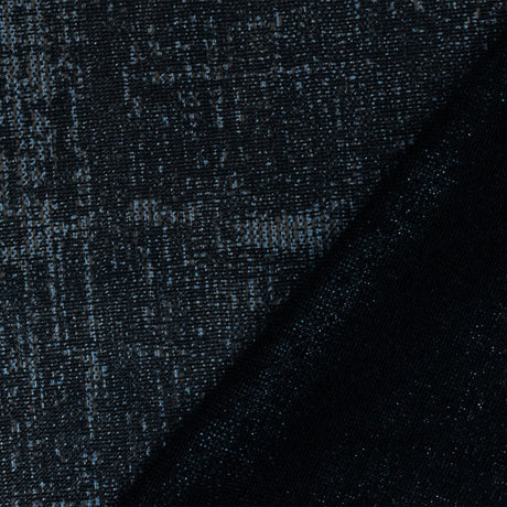 1 Yard Blue-Black Textured Print Stretch Knit Fabric for Activewear and Performance Apparel 58 Inches Width