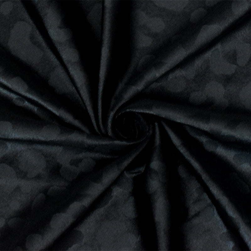 1 Yard Black Leopard Print Stretch Nylon Tricot Knit Fabric for Swimwear and Athletic Use 56 Inches Width