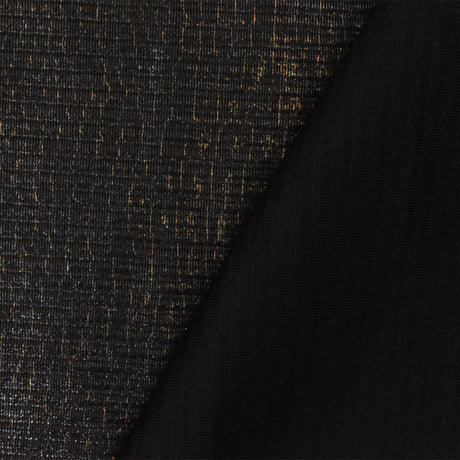 1 Yard Black Copper Reptile Foil Ottoman Knit Fabric for Activewear and Costumes 56 Inches Width