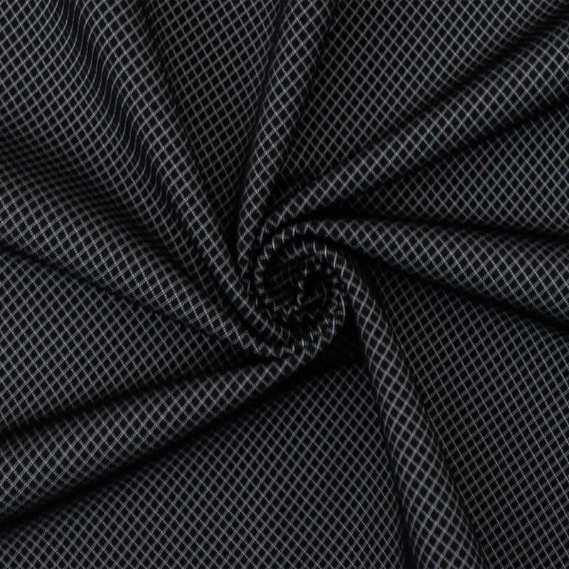 1 Yard Black and GrStretch ay Diamond Mesh Print Knit Fabric for Activewear 56 Inches Width