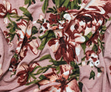 1 Yard Pink Multi Poly Floral Print Stretch Spandex Onion Skin Jersey Knit Fabric 62 Inches Width