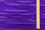 1 Yard Ultra Purple Silver Foil Dot Printed Stretch Poly Ruffle Knit Fabric 52 Inches Wide