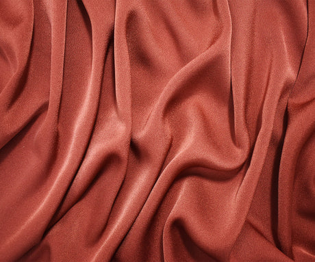 1 Yard Auburn Brown Luxurious Elegant Triacetate Poly Crepe Back Satin Fabric Apparel Dressmaking