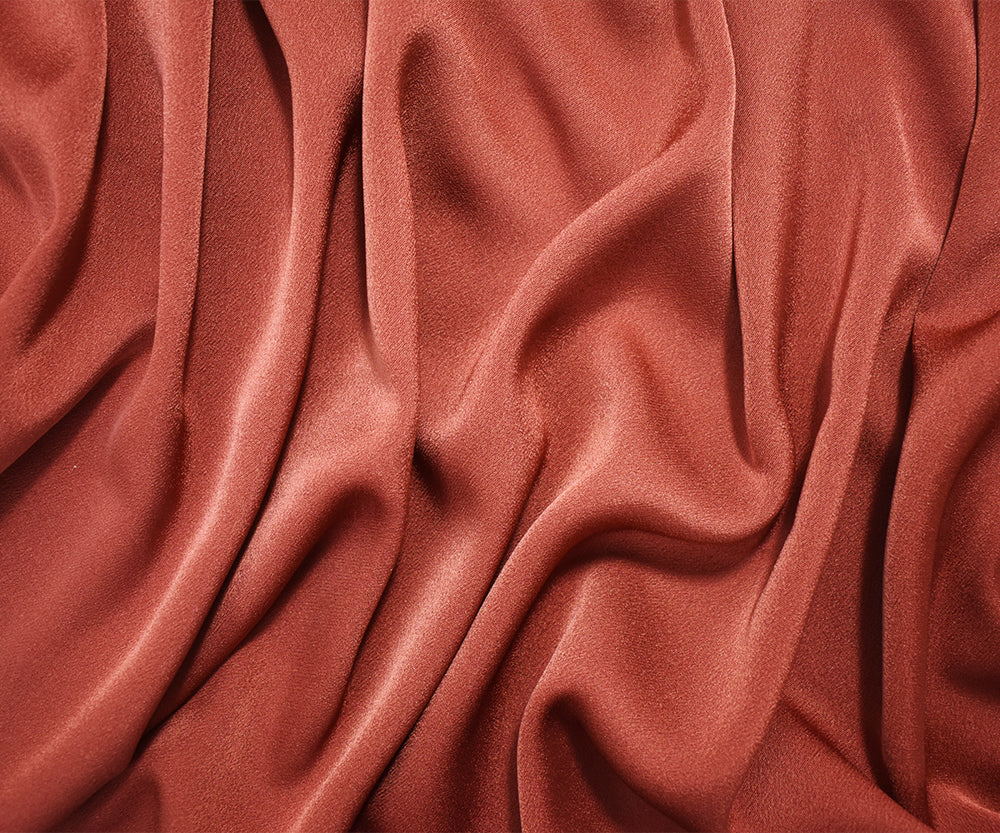 1 Yard Auburn Brown Luxurious Elegant Triacetate Poly Crepe Back Satin Fabric Apparel Dressmaking