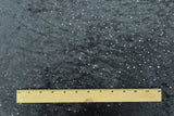 1 Yard Galaxy Blue Silver Drip Dot Foil Stretch Velvet Knit Fabric 61 Inches Wide