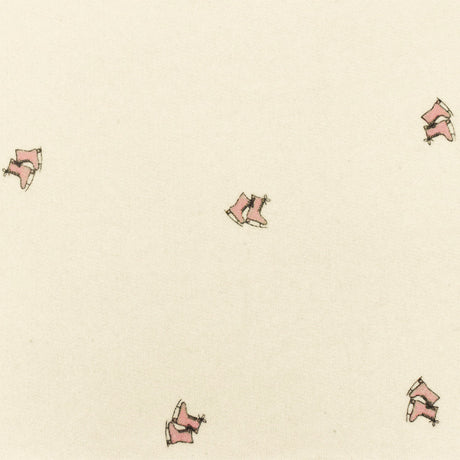 1 Yard Ivory Pink Black Skates Printed Cotton French Terry Knit Fabric Soft Stretch 57 Inches