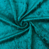 1 Yard Teal Solid Stretch Poly Spandex Crushed Knit Velvet Fabric Suitable For Dresses, Blouses, And Dancewear 60" Width