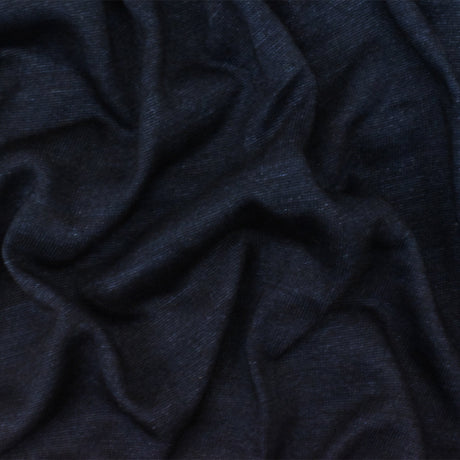 1 Yard Navy Blue Black Semi-Sheer Slub Cotton Spandex Stretch Jersey Knit Fabric 70" Width