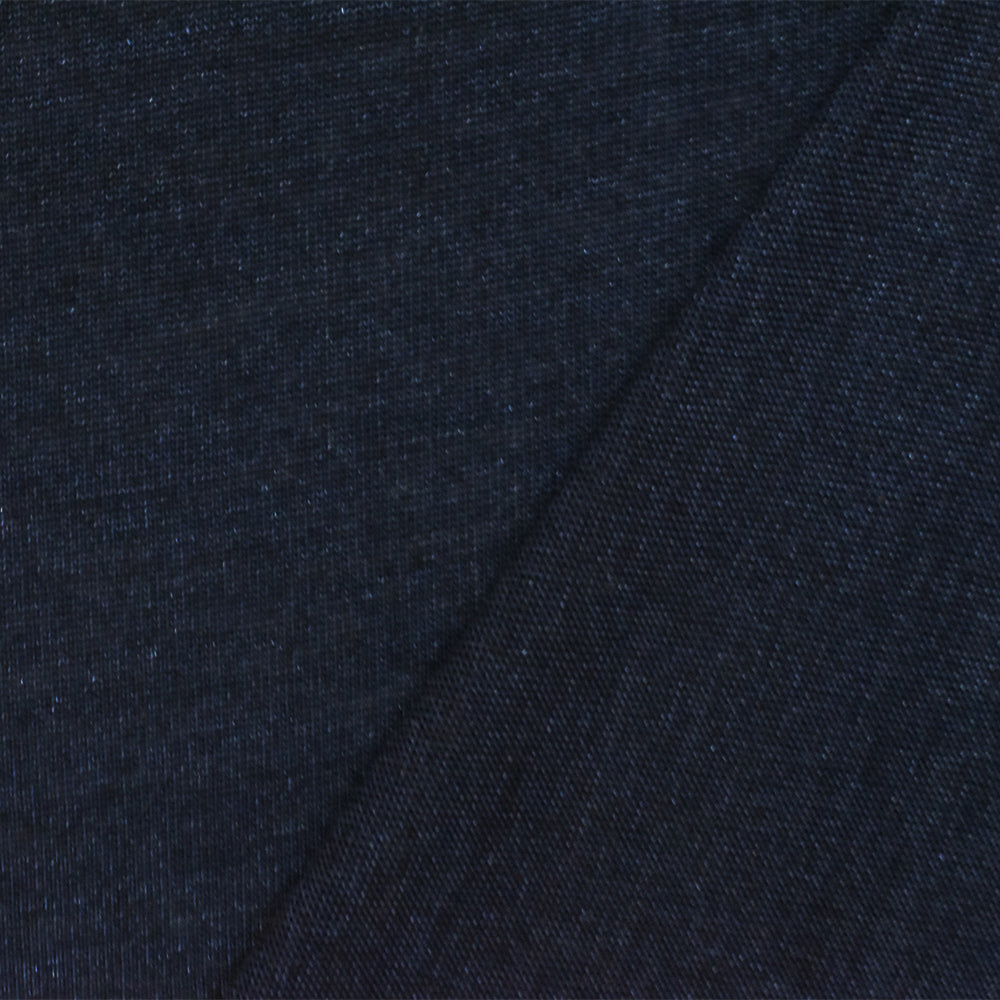 1 Yard Navy Blue Black Semi-Sheer Slub Cotton Spandex Stretch Jersey Knit Fabric 70" Width