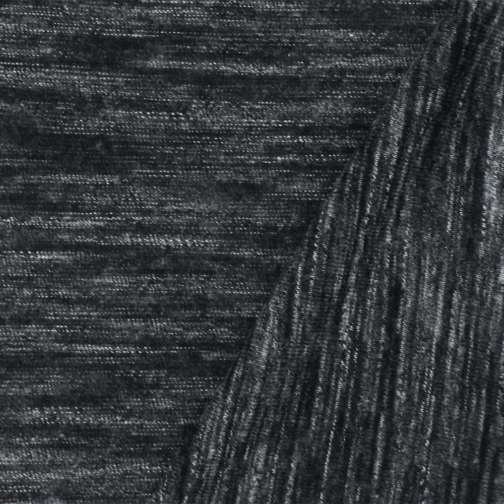 1 Yard Black Gray Texture Slub Cotton Stretch Spandex Jersey Knit Fabric 68" Width