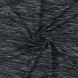 1 Yard Black Gray Texture Slub Cotton Stretch Spandex Jersey Knit Fabric 68" Width