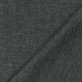 1 Yard Heather Dark Graphite Organic Cotton Poly Stretch Spandex Rib Knit Fabric 46 Inches Wide