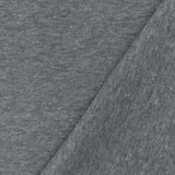 1 Yard Heather Medium Gray Rib Knit Fabric with Organic Cotton Poly Spandex Stretch 50 Inches Width