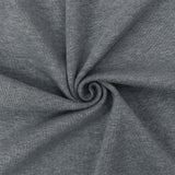 1 Yard Heather Medium Gray Rib Knit Fabric with Organic Cotton Poly Spandex Stretch 50 Inches Width