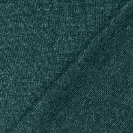 1 Yard Heather Ridgeline Green Organic Cotton Poly Stretch Spandex Rib Knit Fabric 42 Inches Width