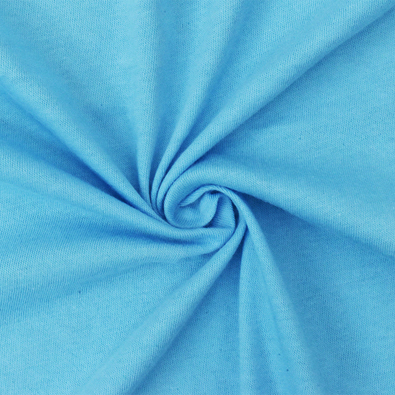 1 Yard Ocean Blue Stretch Jersey Knit Soft Organic Cotton Blend for Tees, Dresses & Everyday Comfort, 44 Inches Wide