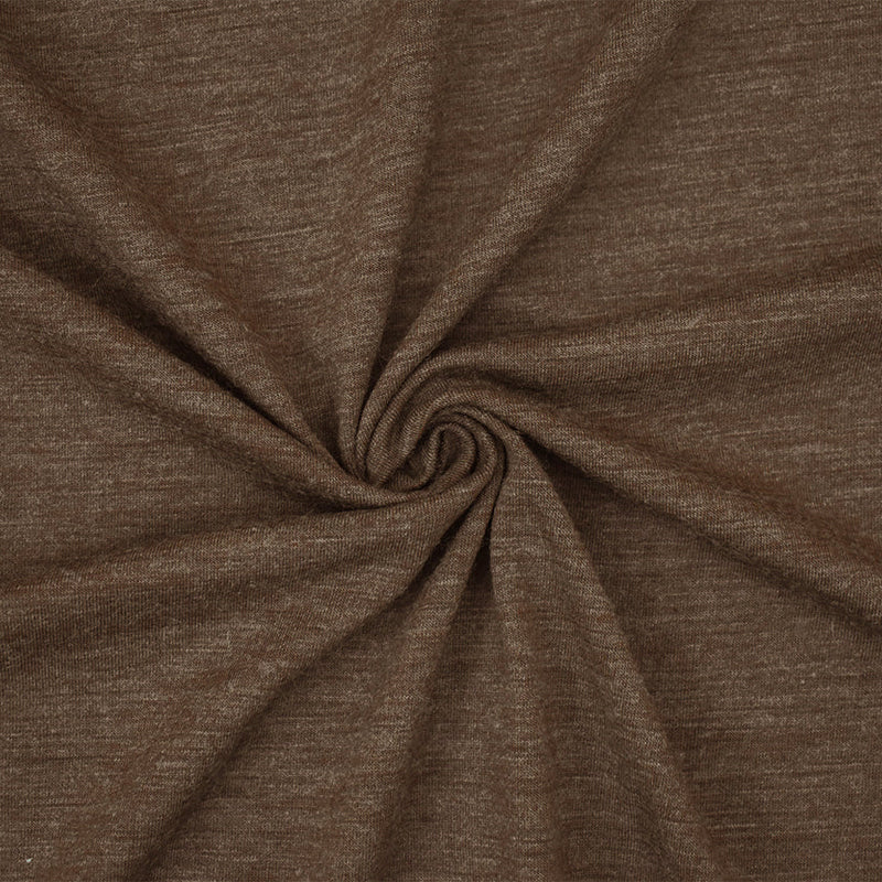 1 Yard Heather Warm Brown Gray Wool Blend Stretch Jersey Knit Fabric 50 Inches Wide