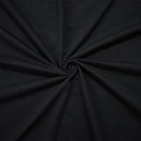 1 Yard Black Organic Cotton Knit Fabric, Soft Matte Texture with Natural Stretch, 61 Inches Wide