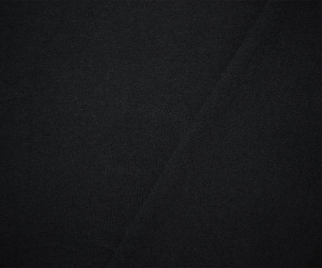1 Yard Black Organic Cotton Knit Fabric, Soft Matte Texture with Natural Stretch, 61 Inches Wide