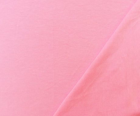 1 Yard Pastel Pink Cotton Stretch Jersey with Matte Finish and Smooth Handfeel, Ideal for Soft and Form-Fitting Garments, 61 Inches Wide
