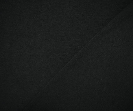 1 Yard Deep Black Cotton Matte Knit Fabric with Stretch, Great for Lounge Sets, Leggings, and Custom Apparel, 64 Inches Width