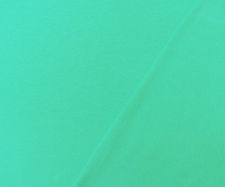1 Yard Fresh Mint Turquoise Sustainable Cotton Four-Way Stretch Matte Jersey, Soft and Cozy Fabric, 61 Inches Wide