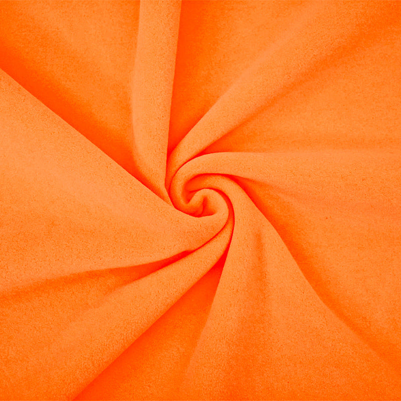 1 Yard Neon Orange Polartec Wind Pro Fleece Knit Heavyweight, Wind Resistant & Water Repellent 63 Inches Wide