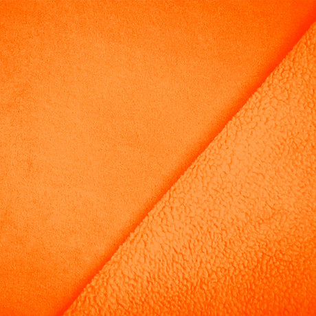 1 Yard Neon Orange Polartec Wind Pro Fleece Knit Heavyweight, Wind Resistant & Water Repellent 63 Inches Wide