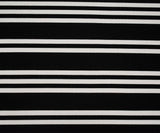 1 Yard Black White Poly Cotton Stripe Stretch Crepe Double Knit Fabric For Apparel Crafts 60 Inches Width