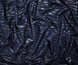 1 Yard Deep Navy Zebra Print Liverpool Stretch Spandex Double Knit Fabric Textured 60 Inches