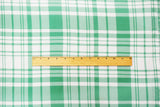 1 Yard Green White Polyester Spandex Plaid Liverpool Knit Fabric Stretchy 62 Inches