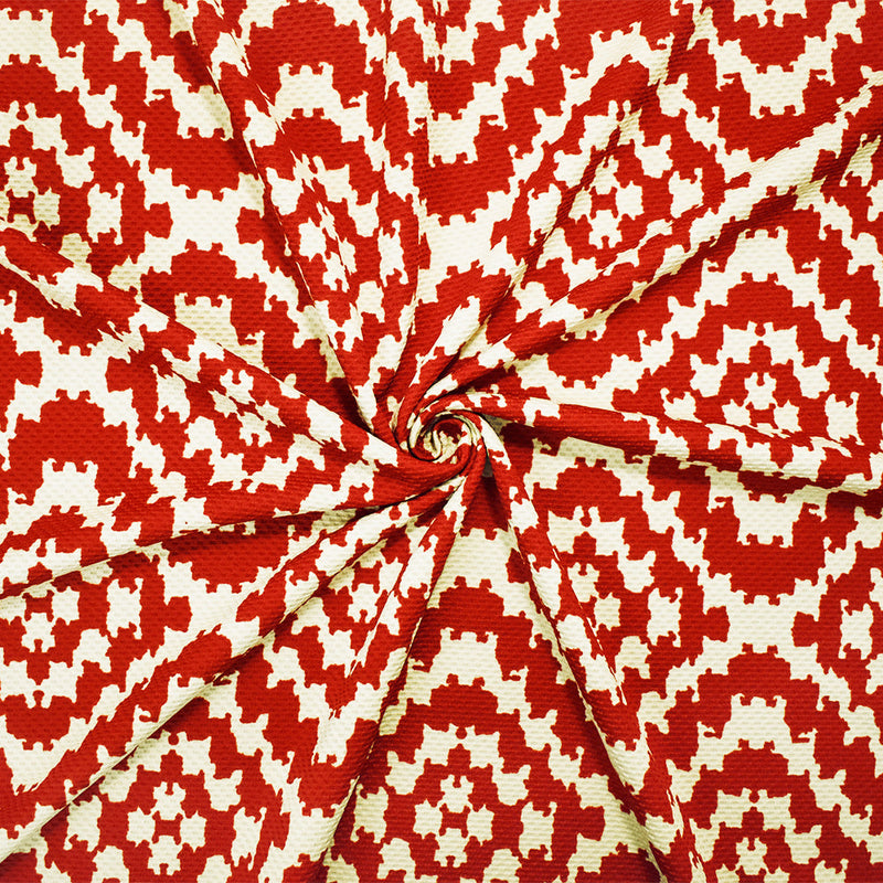 1 Yard Orange-Beige Abstract Diamond Bullet Knit Stretch Spandex Fabric Textured 60 Inches