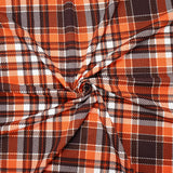 1 Yard Brown-Orange Plaid Liverpool Stretch Spandex Double Knit Fabric Textured 61 Inches