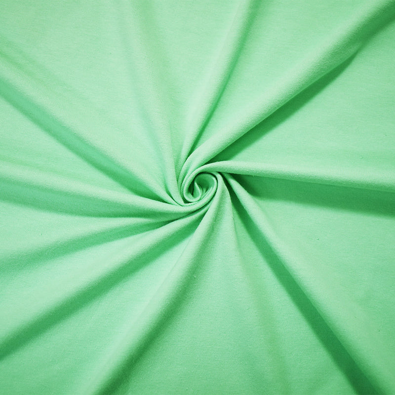 1 Yard Pastel Spearmint Green Cotton Stretch Jersey Knit Fabric for Apparel Tees Dresses Activewear 58 Inch Width