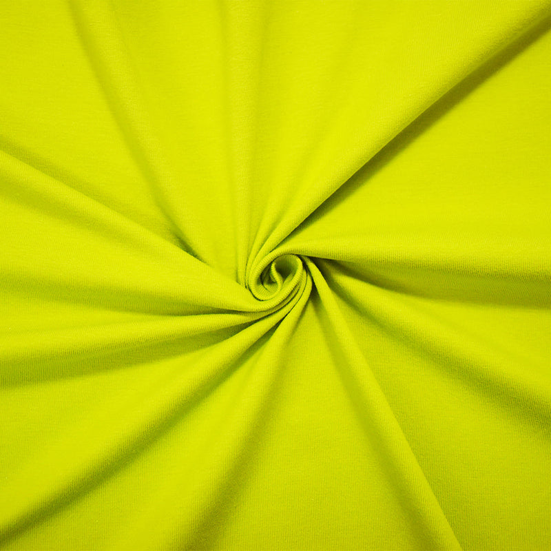 1 Yard Chartreuse Green Cotton Jersey Knit Stretch Fabric for Activewear Apparel Dresses 62 Inch wide