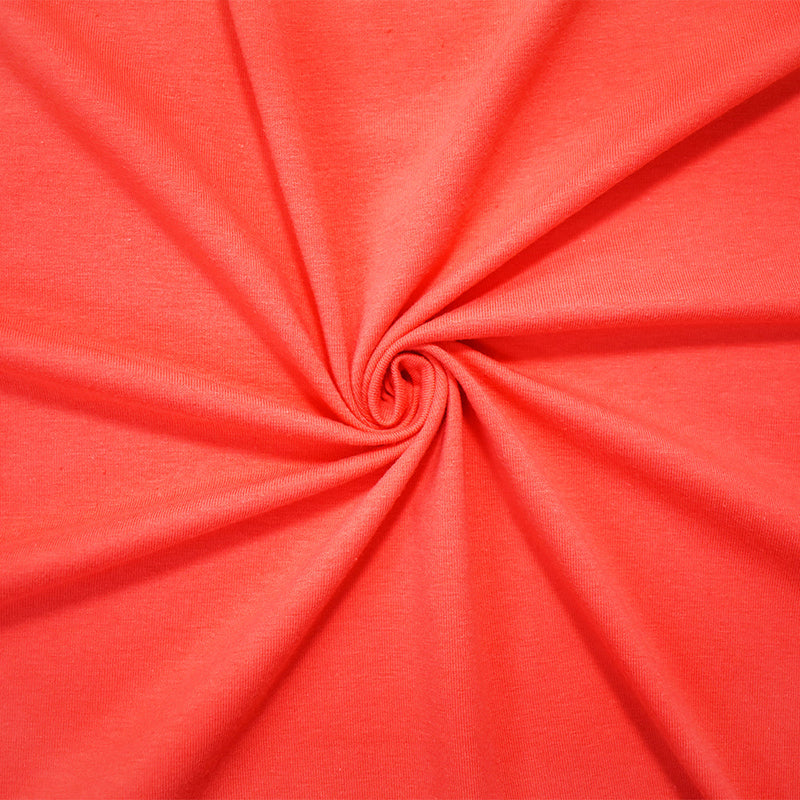 1 Yard Orange Organic Cotton Stretch Jersey Knit Fabric Four Way Soft Matte Apparel Material 57 Inches Width