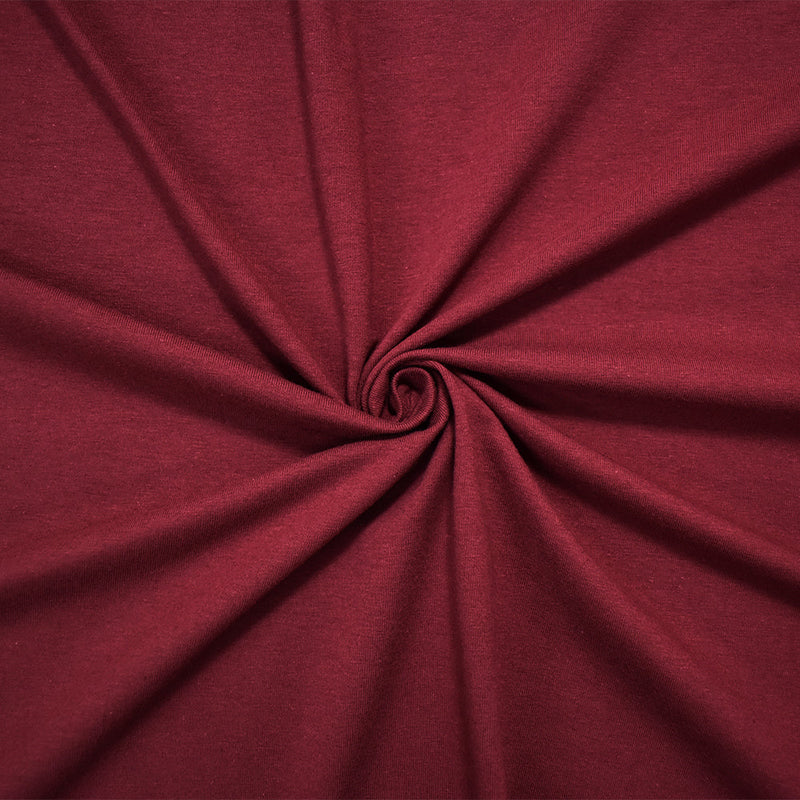1 Yard Deep Red Cotton Solid Stretch Spandex Jersey Knit Fabric, Soft and Warm for Comfortable Apparel, 60 Inch Wide