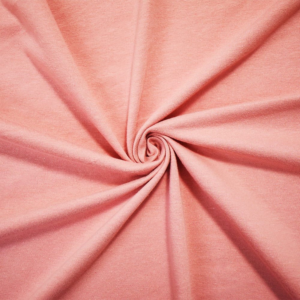 1 Yard Beach Summer Pink Cotton Jersey Knit Fabric with Smooth Stretch Feel, Ideal for Lightweight and Stylish Clothing, 62 Inches Wide