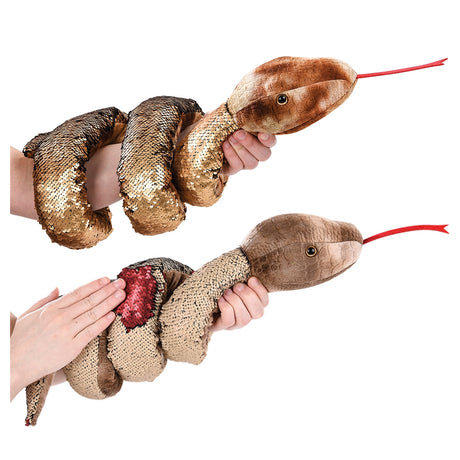 Sequin Snake Plush 67" Natural (1 PC)