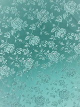 Rose Floral Jacquard Satin Fabric by the Yard 59/60″ Width