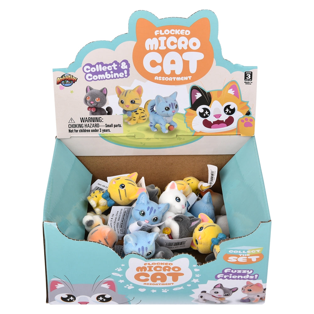 Flocked Micro Cats Assortment (24 Ct)