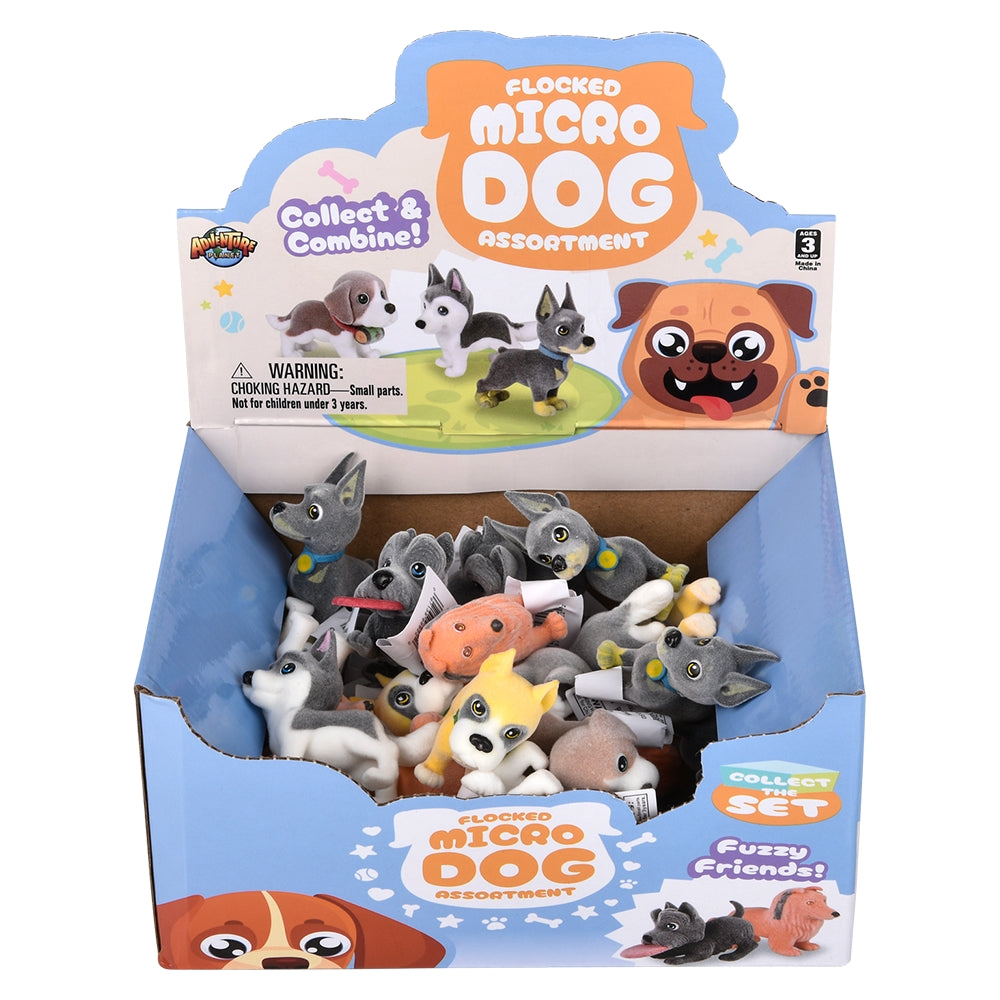 Flocked Micro Dog Assortment (24 Pc Display)